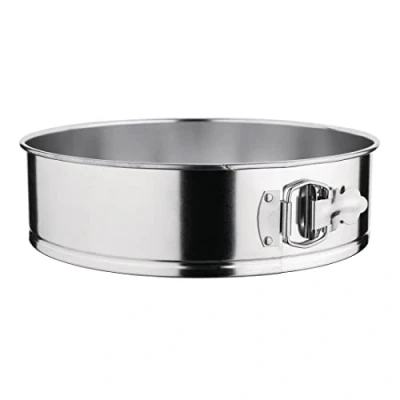 Image of Vogue E847 Spring Form Round Cake Tin 10X24cm Baking Pan Mould Tray Bakeware, Silver