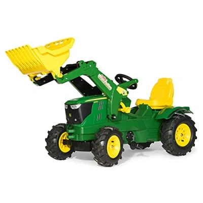 Image of rolly toys rollyFarmtrac John Deere 6210R Giant Air Wheels Pedal Tractor for Kids 611102