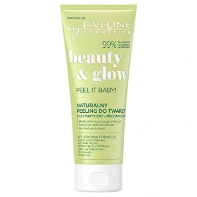 Image of Eveline Beauty &amp; Glow Peel It Baby! Natural 2in1 Enzymatic and Mechanical Peeling for All Skin Types 75ml