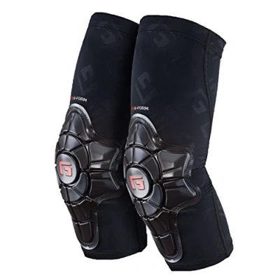 Image of G Form Pro X Elbow Pads for Mountain Bike, Skate Board, Snowboard, Cycling, BMX, E bikes. Providing High Impact Protection and Enhanced Flexibility Black Embossed XLarge