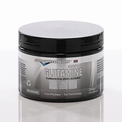 Image of Boditronics Bodipure 200g L Glutamine Powder Unflavoured with Amino Acid, Glutamine, Boost Immune System for Muscle Growth &amp; Recovery increase power, energy, and strength