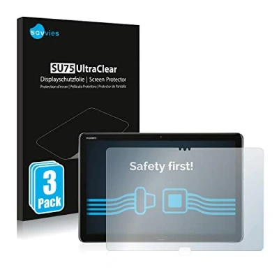 Image of Savvies 3 Pack Screen Protector compatible with Huawei MediaPad M5 Lite 10.1&quot; Protection Film Clear