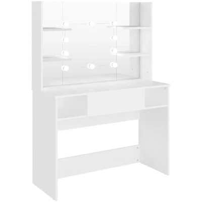 Image of vidaXL Makeup Table with LED Lights 100x40x135 cm MDF White