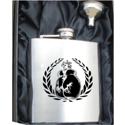 Image of BOXING 6oZ Hip Flask can be Personalised Engraved Free HF228 gb6oz
