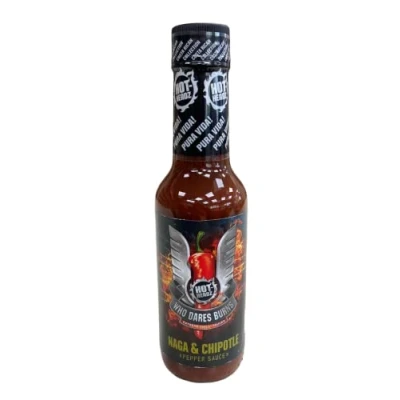 Image of Hot Headz! Who Dares Burns! Naga Ghost Pepper &amp; Chipotle Chilli Sauce With Habanero Chillies. Spicy For Seasoning, Extra Flavour, Dipping Marinades. Great Gift Lovers.(148ml)