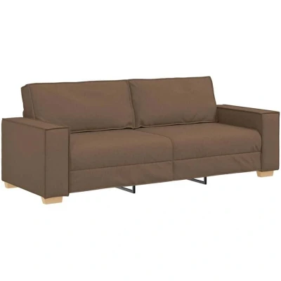 Image of vidaXL 3 Seater Sofa Brown Fabric, 180 cm