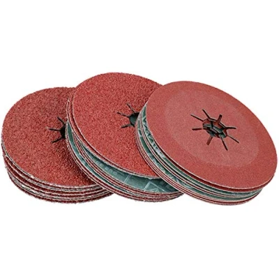Image of 115mm Fibre Sanding Discs Mixed Grit 24 36 40 for 4 1/2 Grinders 30 Pack EETools