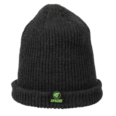 Image of Apache Dawson Beanie One Size Men&#039;s Winter Workwear Hat Charcoal Grey and Black Ribbed Cotton
