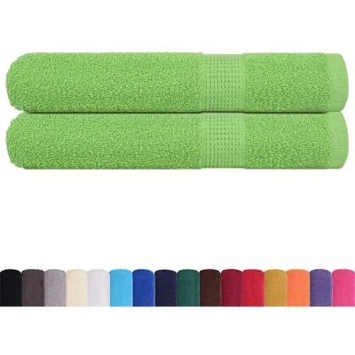 Image of vidaXL Sauna Towels 2 pcs Apple Green 80x200 cm 360 gsm 100% Cotton