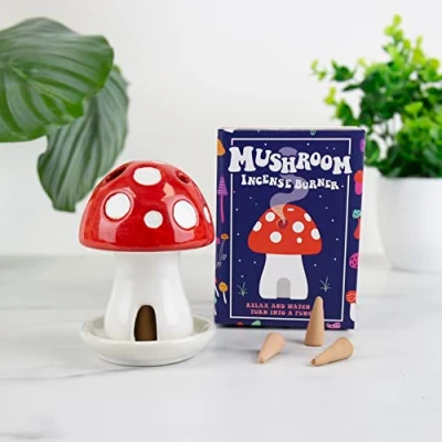 Image of Gift Republic Mushroom Incense House, Red