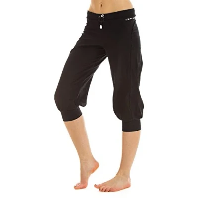 Image of Winshape WBE12 Women&#039;s Airy Casual 3/4 High Waist Tracksuit Bottoms All Fit Style Fitness Leisure Sports, Womens, SCHWARZ S, Black, S