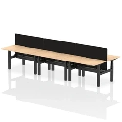 Image of Air B2B 1400x800 Adjustable 6P Bench Desk Scallop Maple/Black + Screen