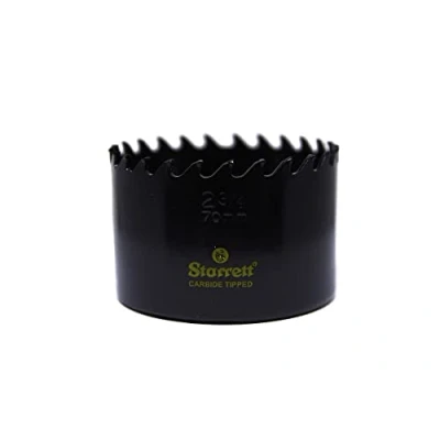 Image of Starrett Tungsten Carbide Tipped Hole Saw CT234 Deep Cut Holesaw Cutter For Wood Suspended Flooring Reinforced Concrete &amp; Fibreglass 70MM