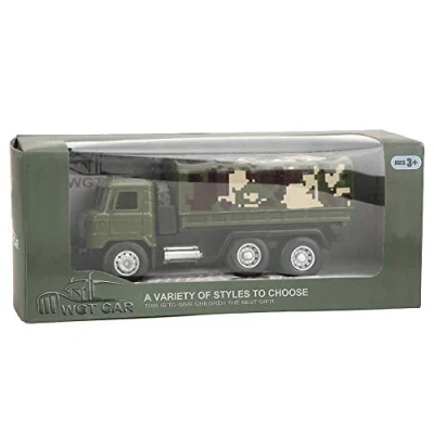 Image of 1:43 Scale Military Transport Vehicle Model Alloy Car Action Figure Truck Pull Back Toy Simulation Crafts Miniature Home Decor Birthday Gifts(Truck)