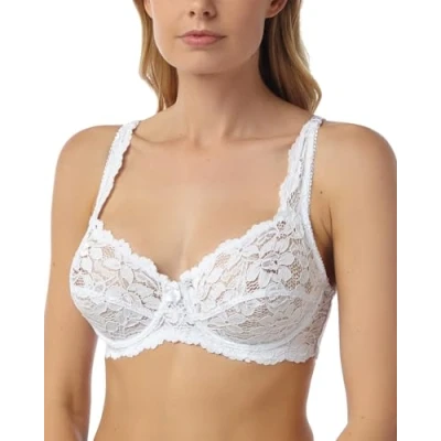 Image of Undercover Full Cup Lace Underwired Bra BR26 White 36B