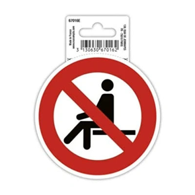 Image of Exacompta Ref 67016E Self Adhesive Company Signage No Sitting Here Sign 10cm in Size Essential for Company, Business &amp; Commercial Needs