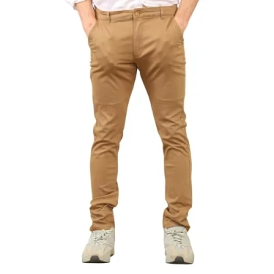 Image of MYT Mens Slim Fit Chinos in Tan Cotton Size 40W/32L