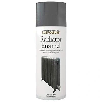 Image of Rust Oleum 400ml Radiator Enamel Spray Paint Cast Iron