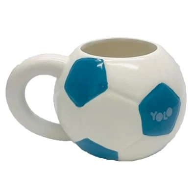 Image of YOLO 570ml Novelty Soccer Ball Shaped Ceramic Mug / Cup for Coffee, Tea, Water &amp; Drinks