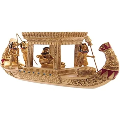 Image of Puckator Golden Egyptian Canopy Boat Home Living Room Decoration Gifts For Men Women