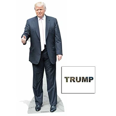 Image of Fan Pack Donald Trump Pink Tie USA President Lifesize Cardboard standup /Standee Plus 8x10 Star Photo