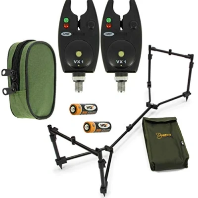 Image of NGT DYNAMIC POD ADJUSTABLE 3 ROD COMPACT + 2 x VX 1 BITE ALARMS CARP FISHING