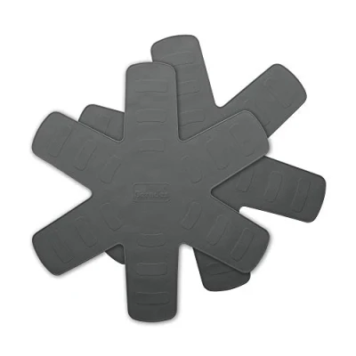 Image of Berndes Set of 2 Silicone Pan Protectors Grey 002010 40 cm Diameter Heat Resistant