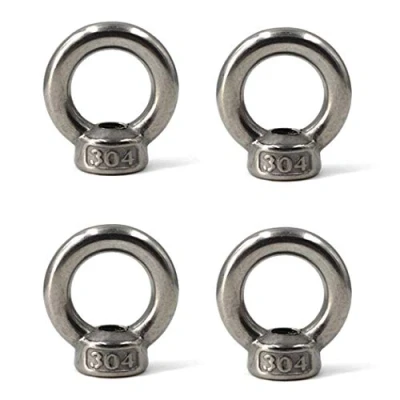 Image of M10 Ring Shape Lifting Eye Nut 304 Stainless Steel Threaded Fastener 4 Pack