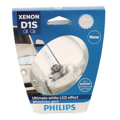 Image of 140772015 Light Bulbs PHILIPS Xenon WhiteVision gen2 85415WHV2S1 D1S 85V 35W Pk32d 2 5000K BMW: 5 Saloon, X5, 3 Saloon