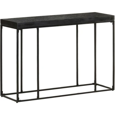 Image of vidaXL Console Table Black 110x35x76 cm Solid Acacia and Mango Wood