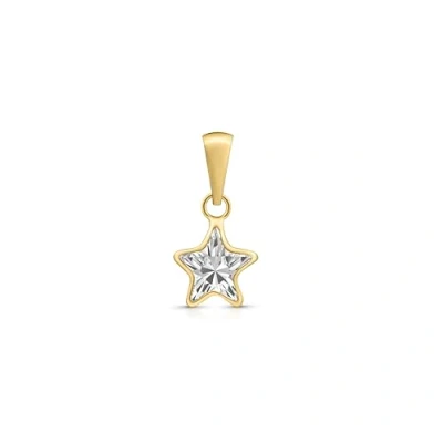 Image of Amberta Allure Women 9ct Gold Pendant with Cubic Zirconia: Solitaire Star CZ