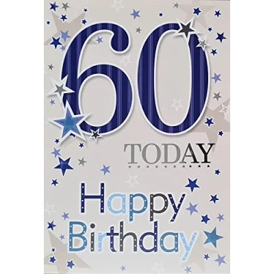 Image of Happy 60th Birthday Card 60 Today Stars For Him Male Man