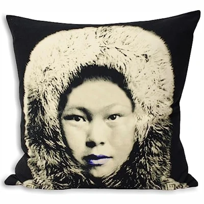 Image of Paoletti Eskimo Polyester Cushion,Black,55 x 55cm