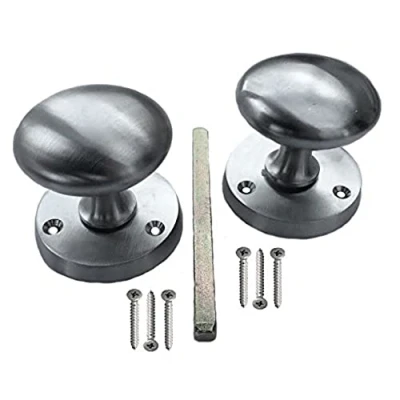Image of Merriway BH04266 50mm (2 inch) Victorian Mortice Knob Set Matt Satin Chrome