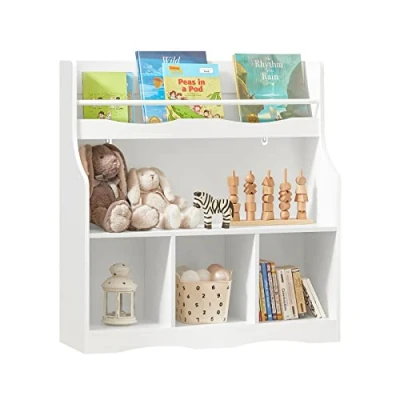 Image of SoBuy KMB57 W, Children Kids Bookcase Book Shelf Toy Storage Display with 1 and 4 Compartments
