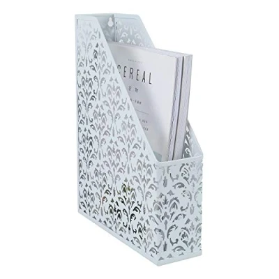 Image of EasyPAG Desktop Metal Office Desk Tidy A4 File Holder Paper Organiser Magazine Storage Filing Rack,White