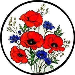 Image of Static Window Cling in a Poppies and Cornflowers Design