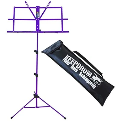 Image of Keepdrum MUS2 FL Lilac Purple Music Stand with Carry Case