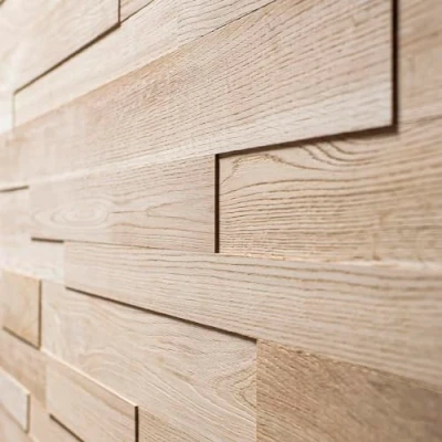 Image of Oak Wall Cladding, 3D Panels, Textured Wood, Wooden Design, Model OZO (1m2)