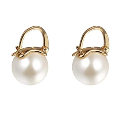 Image of YAXUN Pearl Earrings Women 18ct Gold Plated 15mm Big Large Drop Dangle Fashion Jewellery For Girls
