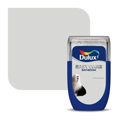 Image of Dulux Easycare Bathroom Tester Paint, Polished Pebble, 30 ml, Packaging May Vary