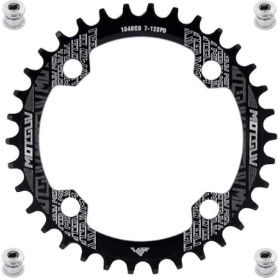 Image of YBEKI 32T 34T 36T 38T Round Bicycle Chainring, Narrow Width Chainrings 104 BCD for Road Bike Mountain BMX MTB