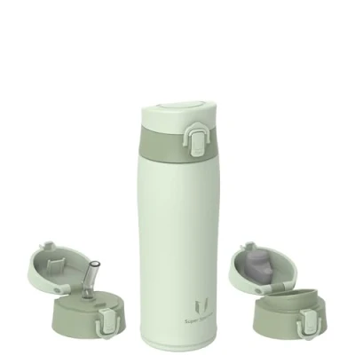 Image of Super Sparrow Water Bottle Stainless Steel 18/8 Travel Mug 500ml Insulated Metal BPA Free Leakproof Drinks
