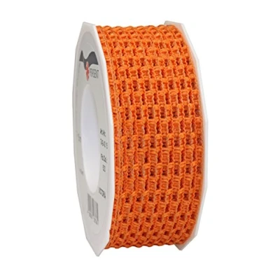 Image of Präsent Victoria Wired Ribbon Orange 15 m Roll 40 mm width