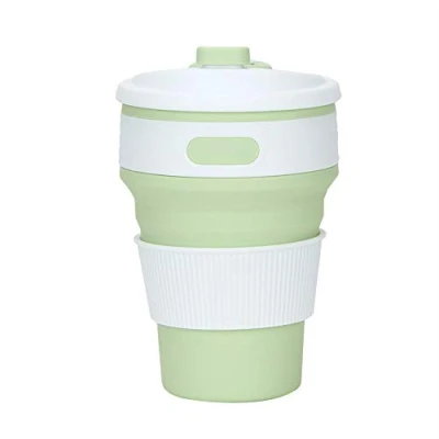Image of Eidyer Collapsible Coffee Cup with Lids, Silicone Reusable Travel (350ml,12oz), BPA Free Mugs Portable Eco Foldable for Camping Small Size Fits in Pocket
