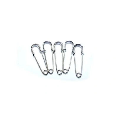 Image of celloexpress Kilt Pins Brooch Various Style &amp; Size Stitch Metal Coat Jacket (Silver 60mm (Without Rings), Pack of 5)