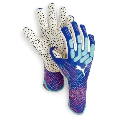Image of Puma Future Ultimate Unisex Goalkeeping gloves, Size: 10, Bluemazing/sunset glow/electric peppermint