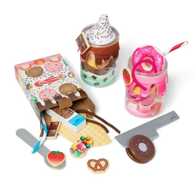 Image of Melissa &amp; Doug Make a Shake Mason Jar Milkshake Reusable Pretend Play Food Set for Boys and Girls Ages 3+