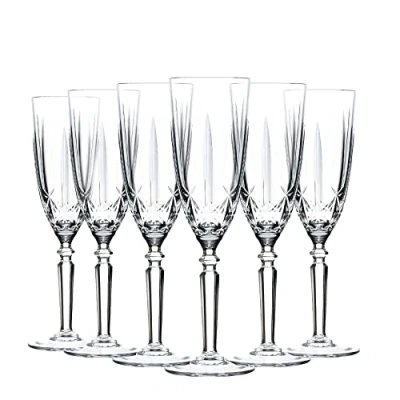 Image of 6x 200ml Orchestra Champagne Flutes By RCR Crystal