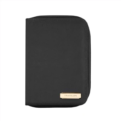 Image of Travelon RFID Blocking Passport Zip Wallet, Black, One Size